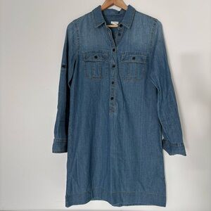 J. Crew workwear shirt dress denim 100% cotton style 78958 size 4